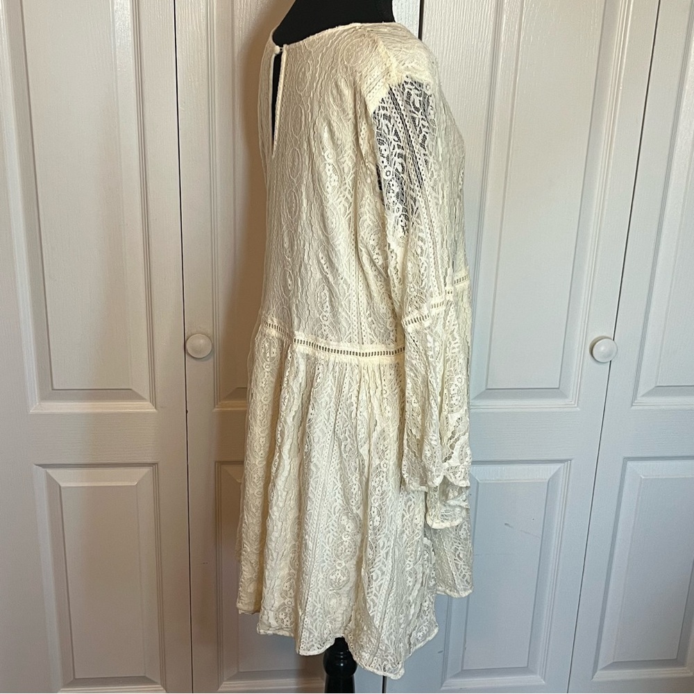 Shyanne Ivory Bell Sleeve Lace Dress Plus XXL Western Boho Baby Doll Lined - Picture 11 of 14